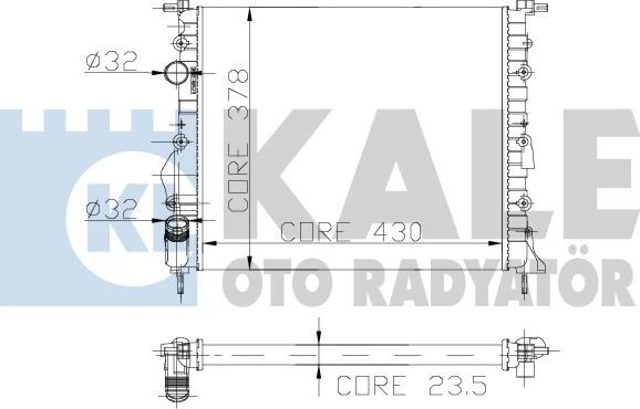 KALE OTO RADYATÖR 109400 - Радиатор, охлаждане на двигателя vvparts.bg