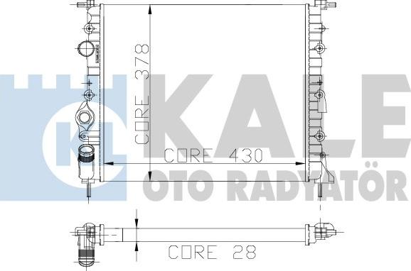 KALE OTO RADYATÖR 109300 - Радиатор, охлаждане на двигателя vvparts.bg