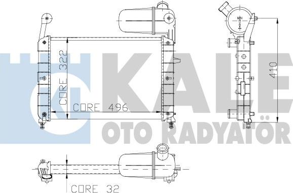 KALE OTO RADYATÖR 101500 - Радиатор, охлаждане на двигателя vvparts.bg