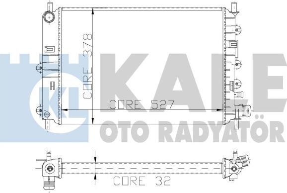 KALE OTO RADYATÖR 103400 - Радиатор, охлаждане на двигателя vvparts.bg