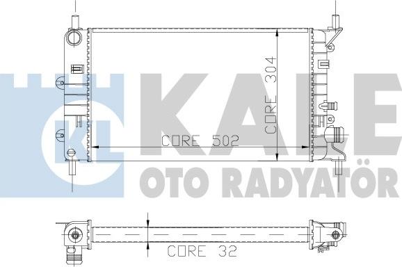 KALE OTO RADYATÖR 103200 - Радиатор, охлаждане на двигателя vvparts.bg