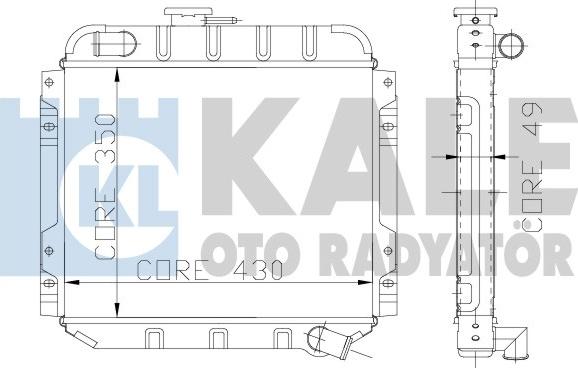 KALE OTO RADYATÖR 102800 - Радиатор, охлаждане на двигателя vvparts.bg