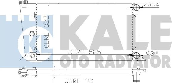 KALE OTO RADYATÖR 139100 - Радиатор, охлаждане на двигателя vvparts.bg