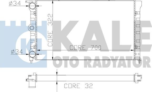 KALE OTO RADYATÖR 139700 - Радиатор, охлаждане на двигателя vvparts.bg