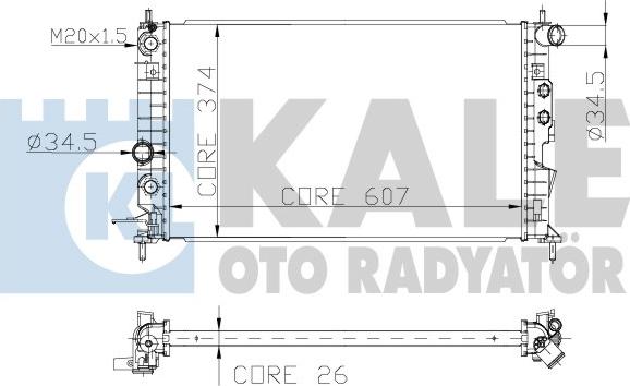 KALE OTO RADYATÖR 136100 - Радиатор, охлаждане на двигателя vvparts.bg