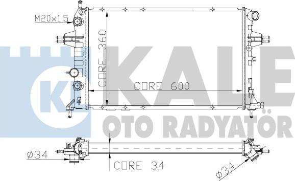 KALE OTO RADYATÖR 138300 - Радиатор, охлаждане на двигателя vvparts.bg