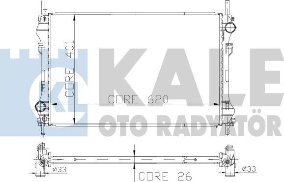 KALE OTO RADYATÖR 126400 - Радиатор, охлаждане на двигателя vvparts.bg