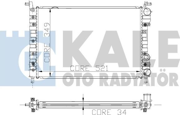 KALE OTO RADYATÖR 120600 - Радиатор, охлаждане на двигателя vvparts.bg