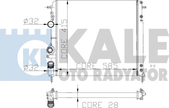 KALE OTO RADYATÖR 127800 - Радиатор, охлаждане на двигателя vvparts.bg