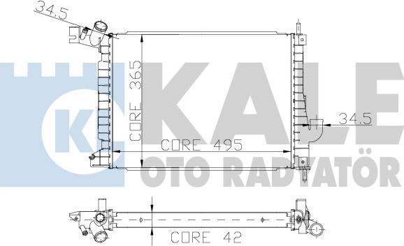 KALE OTO RADYATÖR 179800 - Радиатор, охлаждане на двигателя vvparts.bg