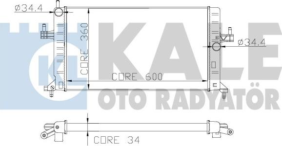 KALE OTO RADYATÖR 179700 - Радиатор, охлаждане на двигателя vvparts.bg