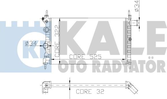 KALE OTO RADYATÖR 177300 - Радиатор, охлаждане на двигателя vvparts.bg