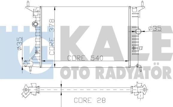 KALE OTO RADYATÖR 177200 - Радиатор, охлаждане на двигателя vvparts.bg