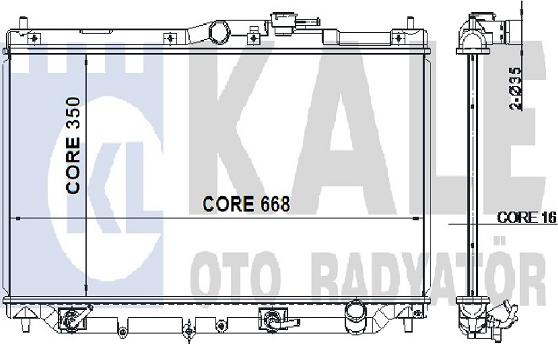 KALE OTO RADYATÖR 349900 - Радиатор, охлаждане на двигателя vvparts.bg