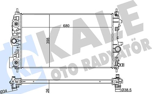 KALE OTO RADYATÖR 349300 - Радиатор, охлаждане на двигателя vvparts.bg