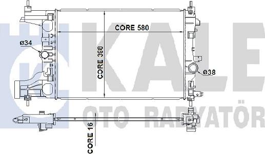 KALE OTO RADYATÖR 349200 - Радиатор, охлаждане на двигателя vvparts.bg