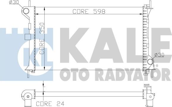 KALE OTO RADYATÖR 344165 - Радиатор, охлаждане на двигателя vvparts.bg