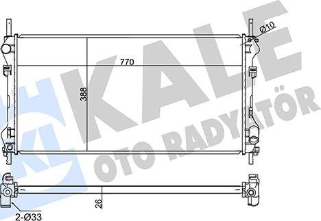 KALE OTO RADYATÖR 345920 - Радиатор, охлаждане на двигателя vvparts.bg