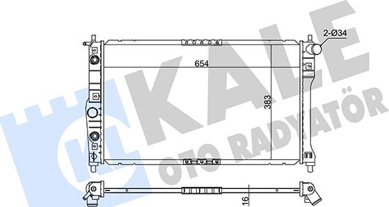 KALE OTO RADYATÖR 345880 - Радиатор, охлаждане на двигателя vvparts.bg