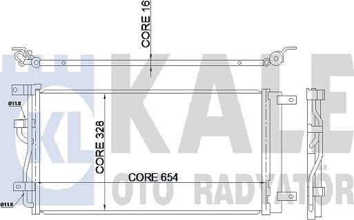 KALE OTO RADYATÖR 345325 - Кондензатор, климатизация vvparts.bg