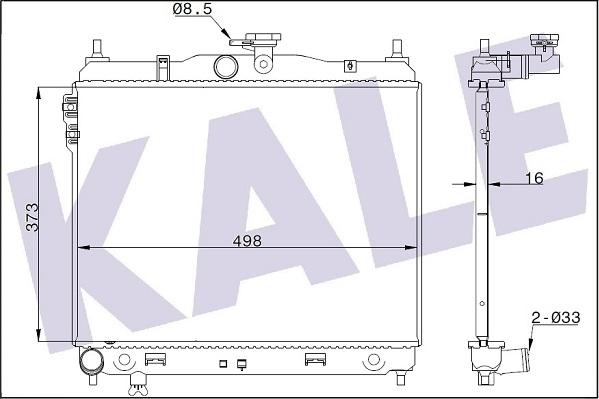 KALE OTO RADYATÖR 346150 - Радиатор, охлаждане на двигателя vvparts.bg