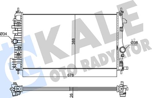 KALE OTO RADYATÖR 346180 - Радиатор, охлаждане на двигателя vvparts.bg