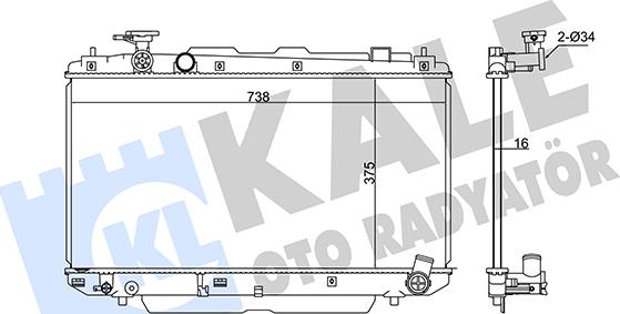 KALE OTO RADYATÖR 346215 - Радиатор, охлаждане на двигателя vvparts.bg