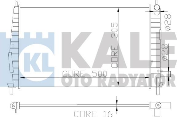 KALE OTO RADYATÖR 341920 - Радиатор, охлаждане на двигателя vvparts.bg