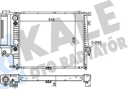 KALE OTO RADYATÖR 348900 - Радиатор, охлаждане на двигателя vvparts.bg