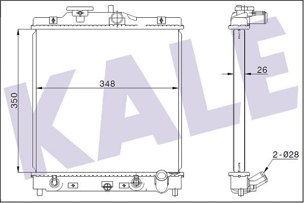 KALE OTO RADYATÖR 348445 - Радиатор, охлаждане на двигателя vvparts.bg