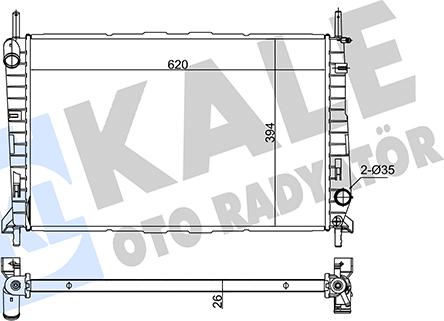 KALE OTO RADYATÖR 348455 - Радиатор, охлаждане на двигателя vvparts.bg