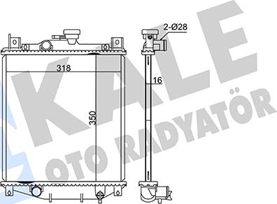 KALE OTO RADYATÖR 348415 - Радиатор, охлаждане на двигателя vvparts.bg