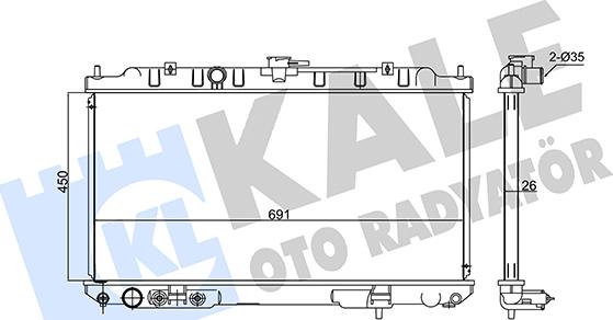 KALE OTO RADYATÖR 348020 - Радиатор, охлаждане на двигателя vvparts.bg