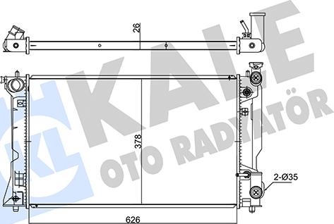 KALE OTO RADYATÖR 348145 - Радиатор, охлаждане на двигателя vvparts.bg