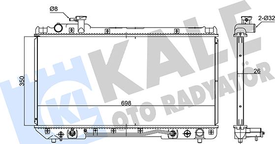 KALE OTO RADYATÖR 348180 - Радиатор, охлаждане на двигателя vvparts.bg