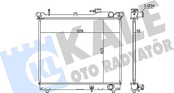 KALE OTO RADYATÖR 348125 - Радиатор, охлаждане на двигателя vvparts.bg