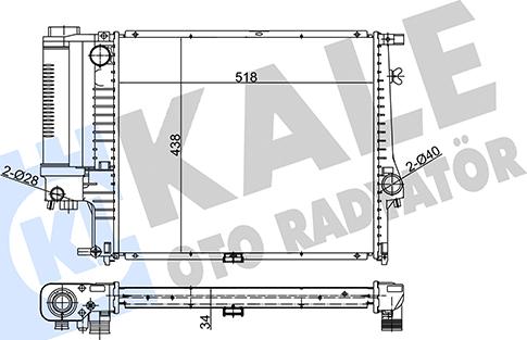 KALE OTO RADYATÖR 348800 - Радиатор, охлаждане на двигателя vvparts.bg