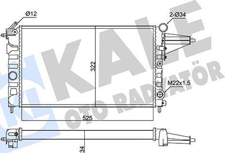 KALE OTO RADYATÖR 348210 - Радиатор, охлаждане на двигателя vvparts.bg