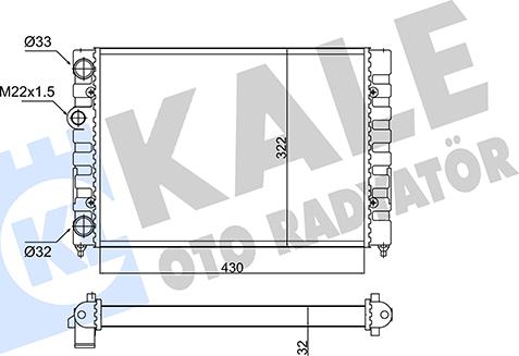 KALE OTO RADYATÖR 348230 - Радиатор, охлаждане на двигателя vvparts.bg