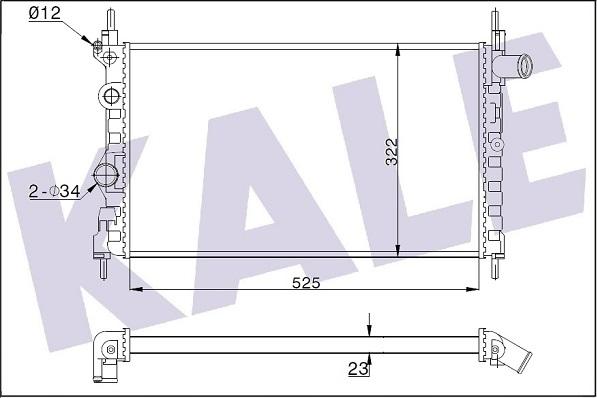 KALE OTO RADYATÖR 342430 - Радиатор, охлаждане на двигателя vvparts.bg