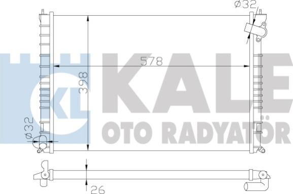 KALE OTO RADYATÖR 342030 - Радиатор, охлаждане на двигателя vvparts.bg