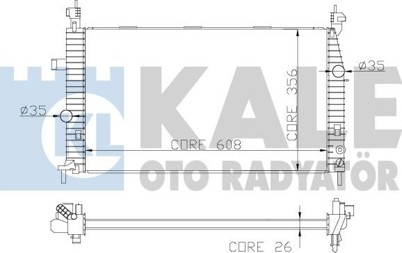 KALE OTO RADYATÖR 342070 - Радиатор, охлаждане на двигателя vvparts.bg