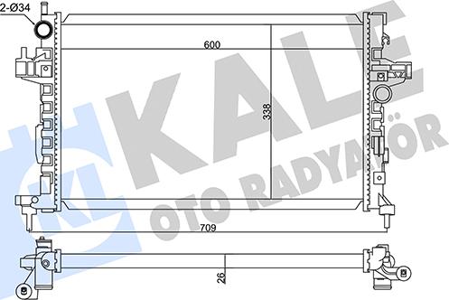 KALE OTO RADYATÖR 347495 - Радиатор, охлаждане на двигателя vvparts.bg