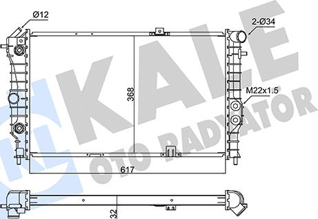 KALE OTO RADYATÖR 347480 - Радиатор, охлаждане на двигателя vvparts.bg