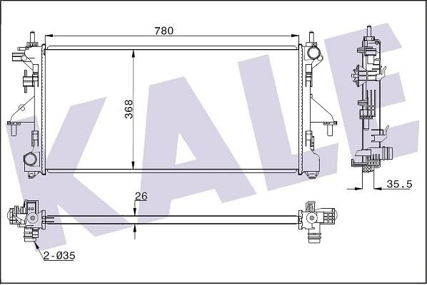 KALE OTO RADYATÖR 347470 - Радиатор, охлаждане на двигателя vvparts.bg