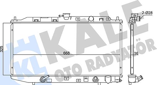 KALE OTO RADYATÖR 347545 - Радиатор, охлаждане на двигателя vvparts.bg