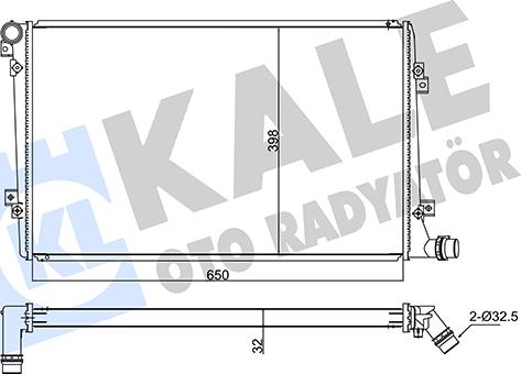 KALE OTO RADYATÖR 347505 - Радиатор, охлаждане на двигателя vvparts.bg