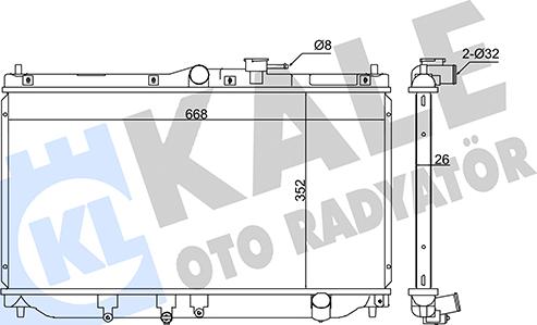 KALE OTO RADYATÖR 347570 - Радиатор, охлаждане на двигателя vvparts.bg