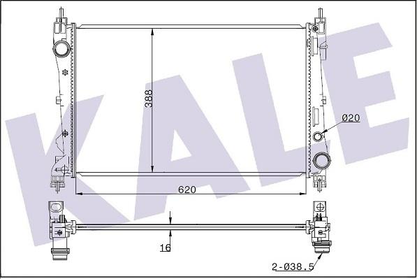 KALE OTO RADYATÖR 347325 - Радиатор, охлаждане на двигателя vvparts.bg