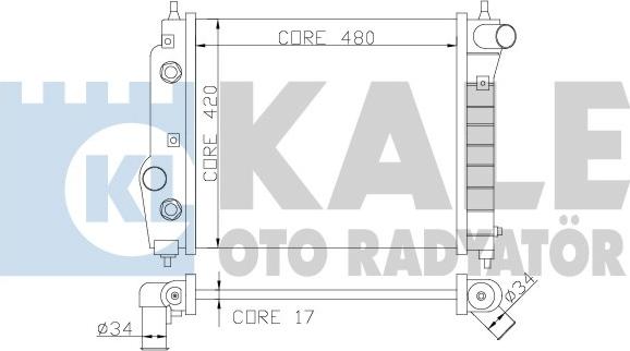 KALE OTO RADYATÖR 354900 - Радиатор, охлаждане на двигателя vvparts.bg